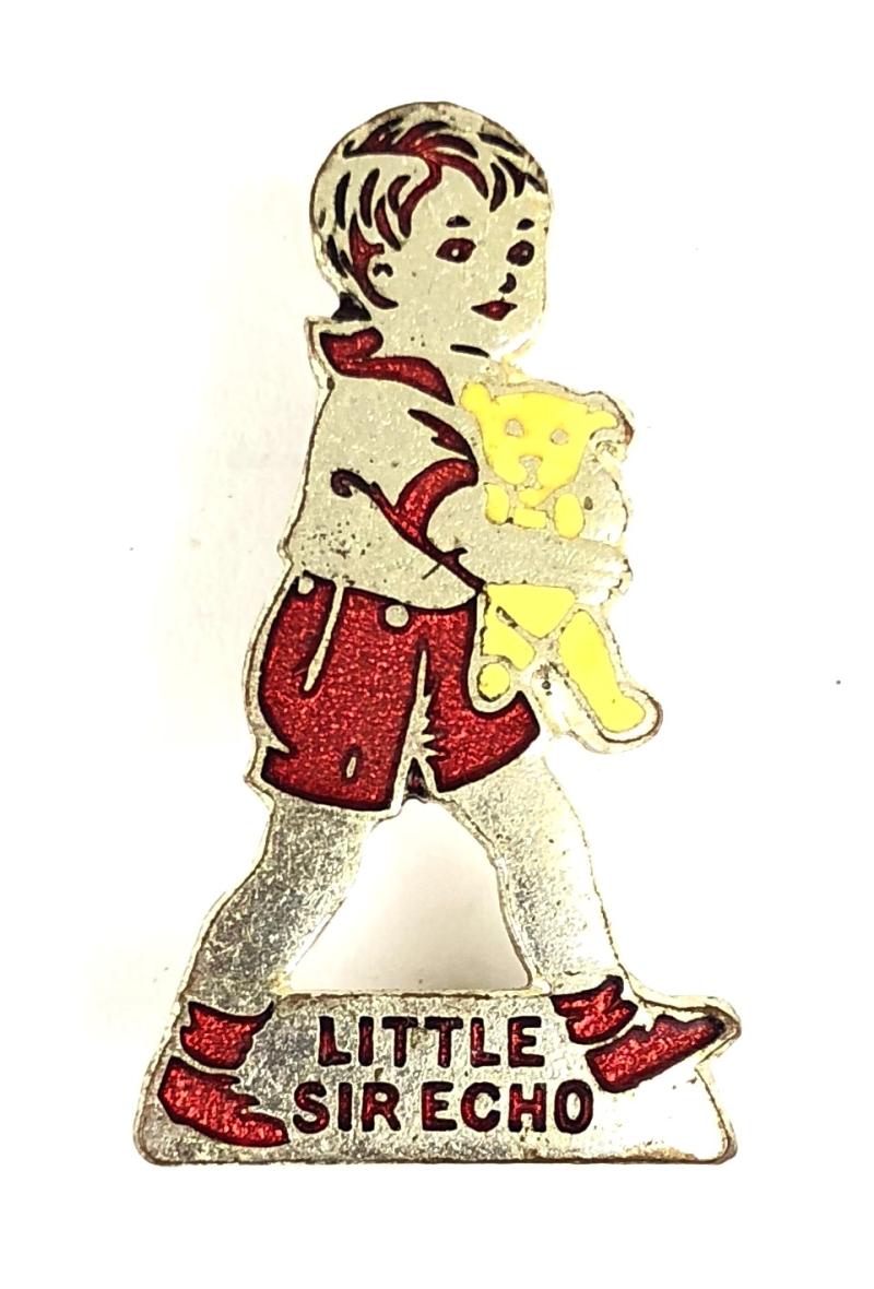 LITTLE SIR ECHO song sheet music promotional badge H.W. MILLER