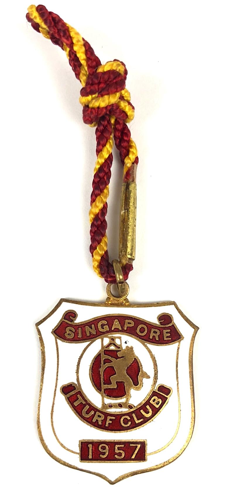 1957 Singapore Turf Club gentlemen's horse racing badge