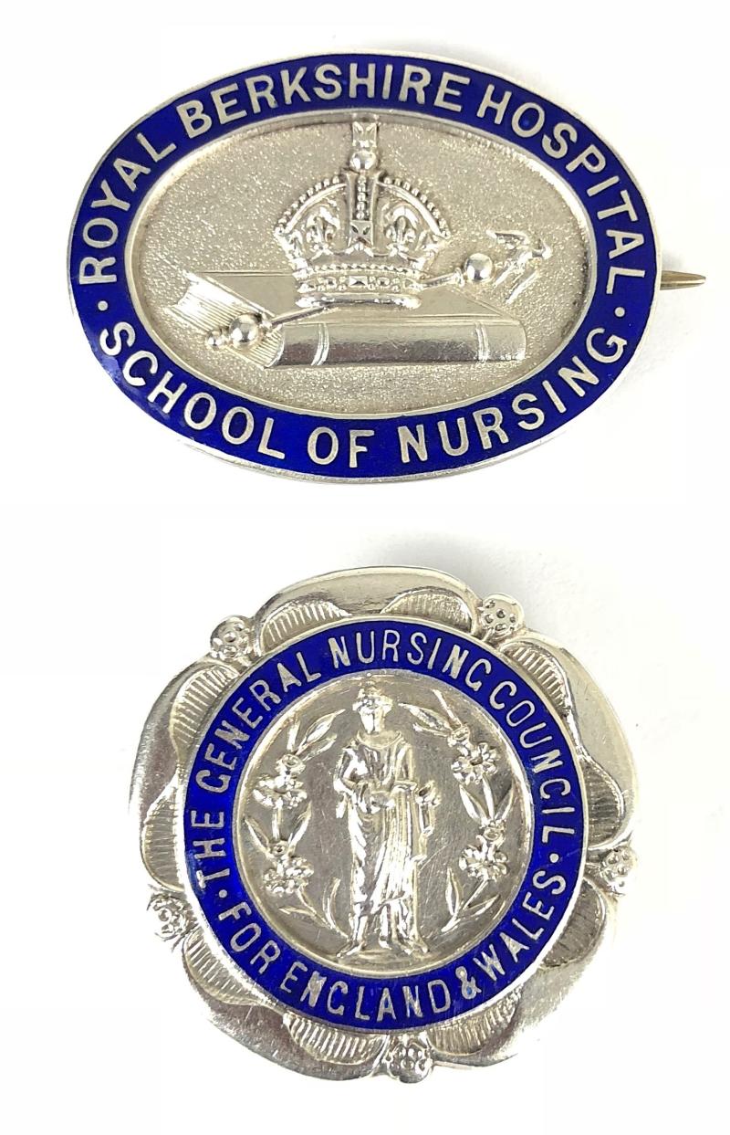 Royal Berkshire Hospital School of Nursing 1922 Hm silver badge & SRN