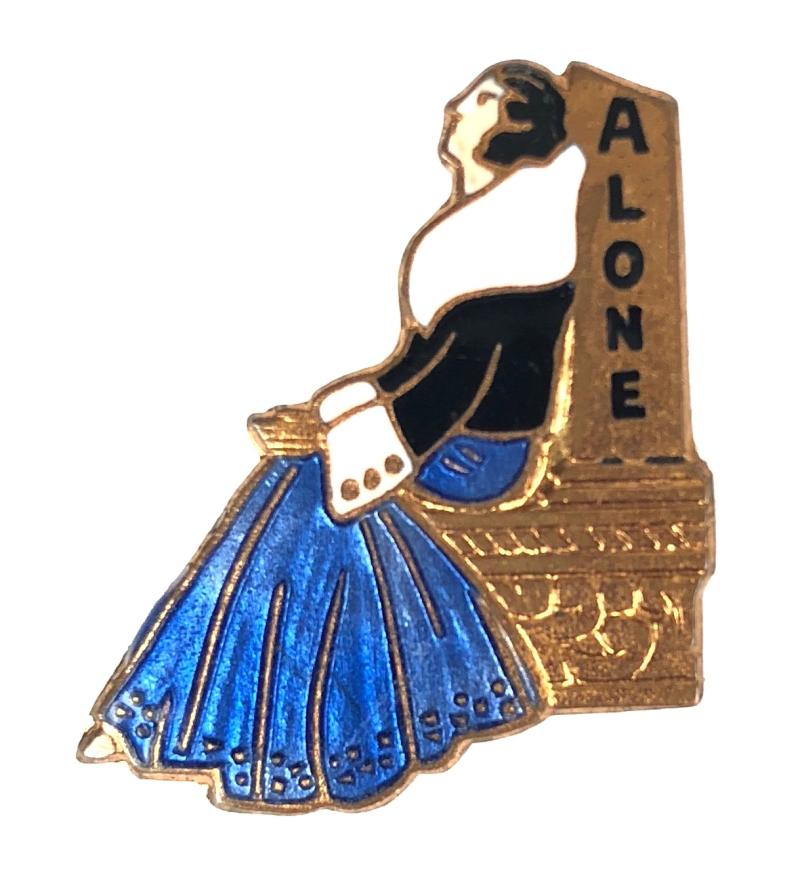 'Alone' 1935 song sheet music promotional badge by H.W. Miller