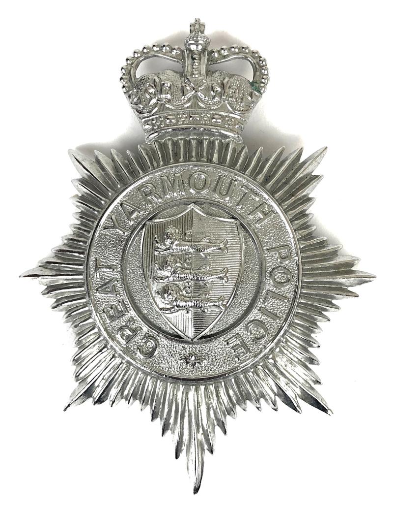 Great Yarmouth Police Helmet Plate Badge 1953 - 1968