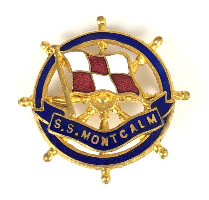 SS Montcalm Canadian Pacific Line ships wheel badge