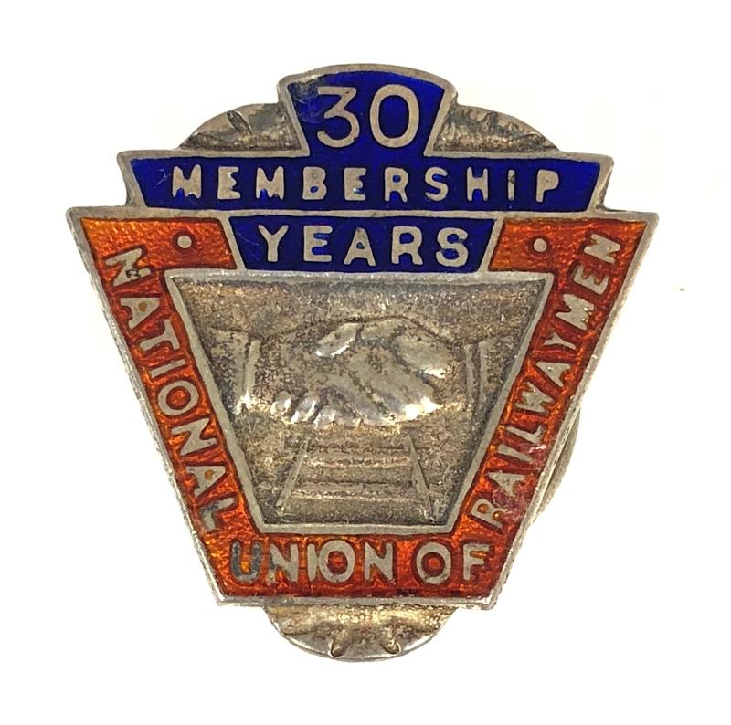 National Union of Railwaymen NUR 30 year membership silver badge 1948