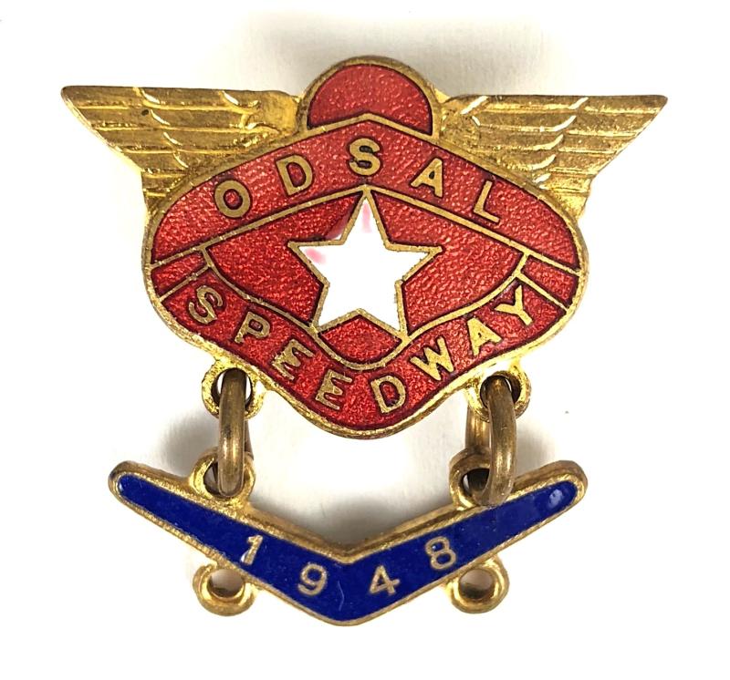 Odsal Speedway Supporters Club Badge with 1948  Boomerang Dangler