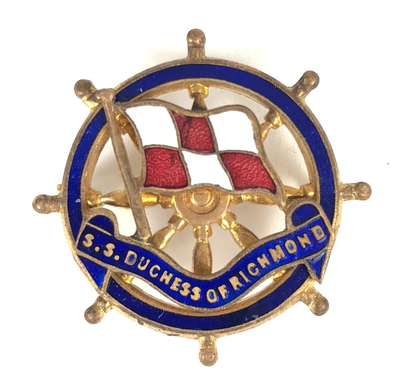 SS Duchess of Richmond Canadian Pacific Line ships wheel pin badge