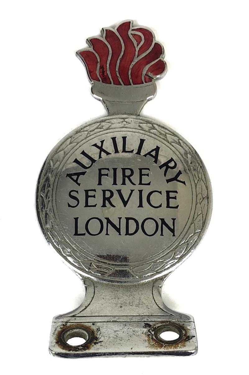 Auxiliary Fire Service London Official Motor Vehicle Bumper Car Badge