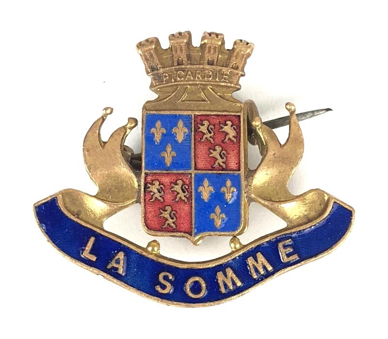 WW1 Battle of La Somme Province of Picardie France pin badge