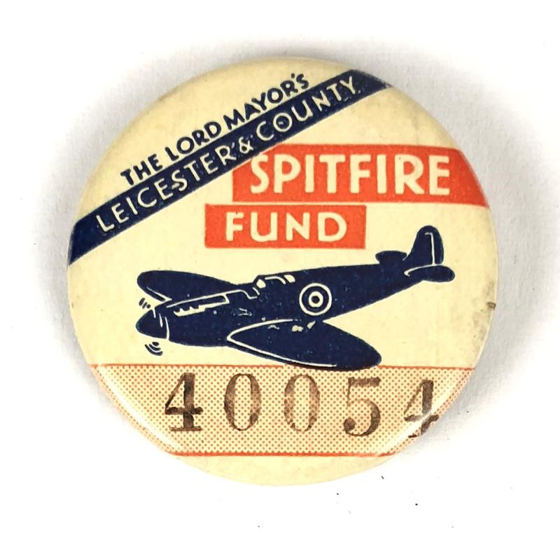 Leicester & County Spitfire Fund fighter plane fundraising badge