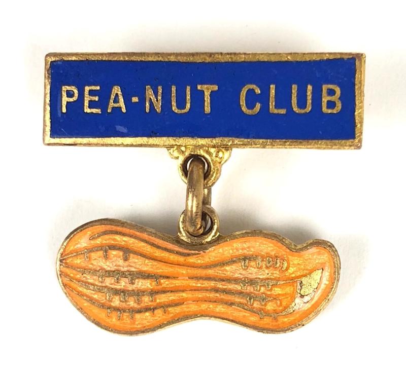 PEA-NUT CLUB gilt and enamel fundraising badge Guinea Pig Club RAF related