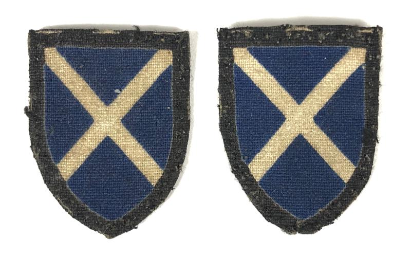 52nd (Lowland) Infantry Division pair of formation sign badges c1941 - 1944.