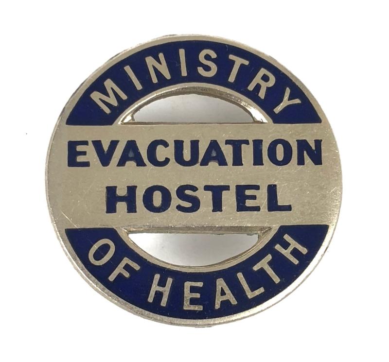 Ministry of Health evacuation hostel home front badge H.W.Miller