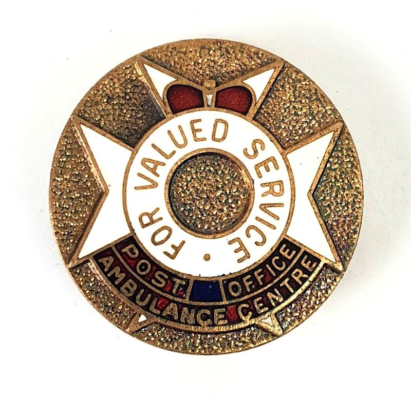 Post Office Ambulance Centre For Valued Service GPO badge