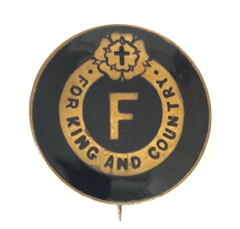 British Fascists 3rd pattern For King and Country badge c1923 to 1934