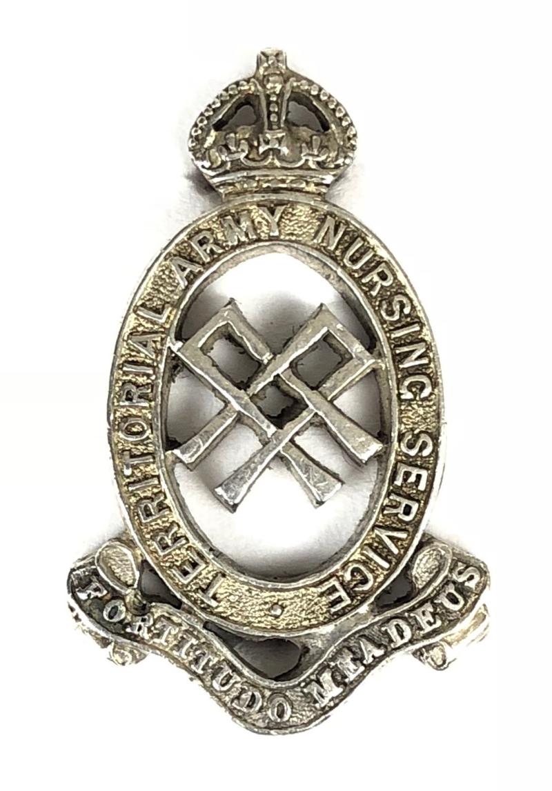 Territorial Army Nursing Service TANS silver collar badge