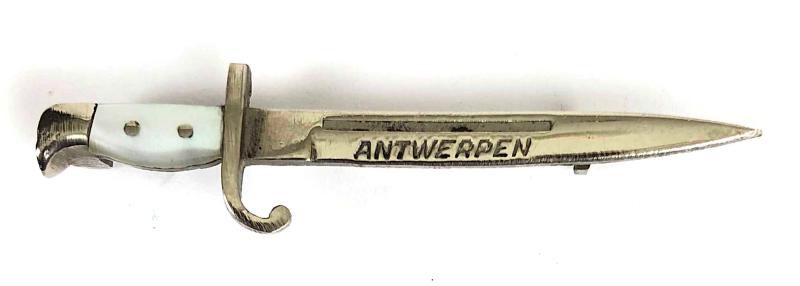 Siege of Antwerpen miniature bayonet battle badge 53mm.