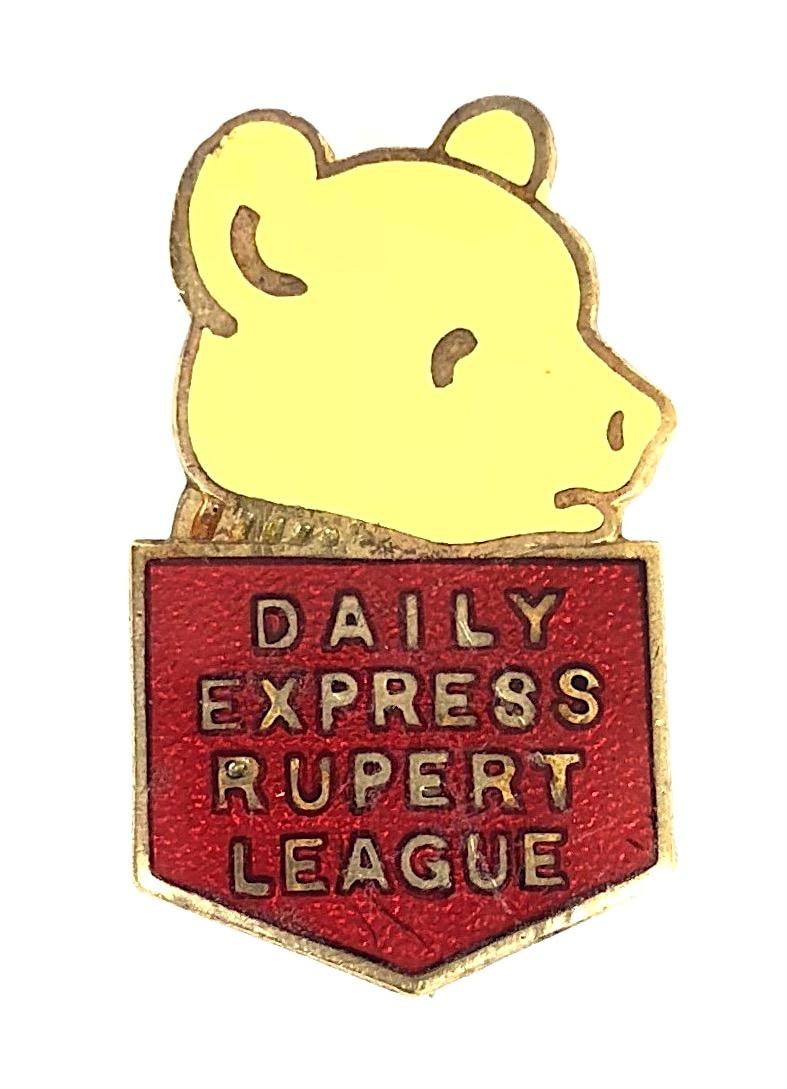 Daily Express Newspaper Rupert Bear League childrens club badge