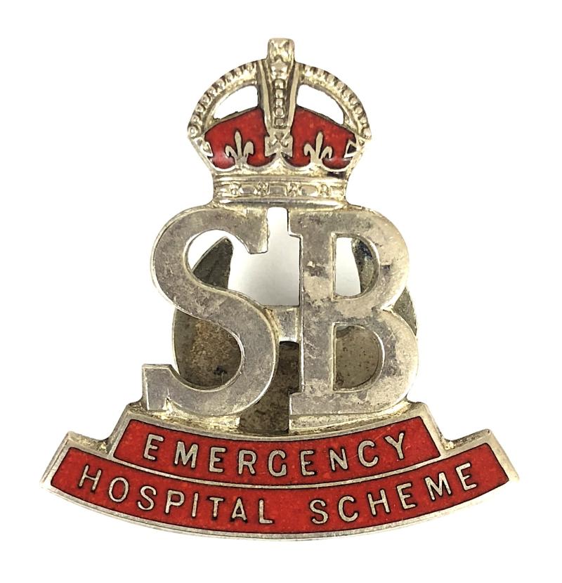 WW2 Stretcher Bearer Emergency Hospital Scheme badge H.W.Miller