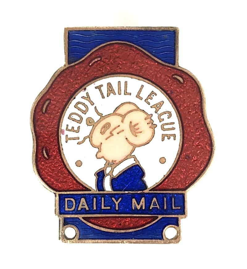 Teddy Tail League Daily Mail cartoon mouse childrens club pin badge