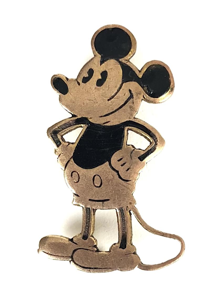 Mickey Mouse cartoon character badge c1930s