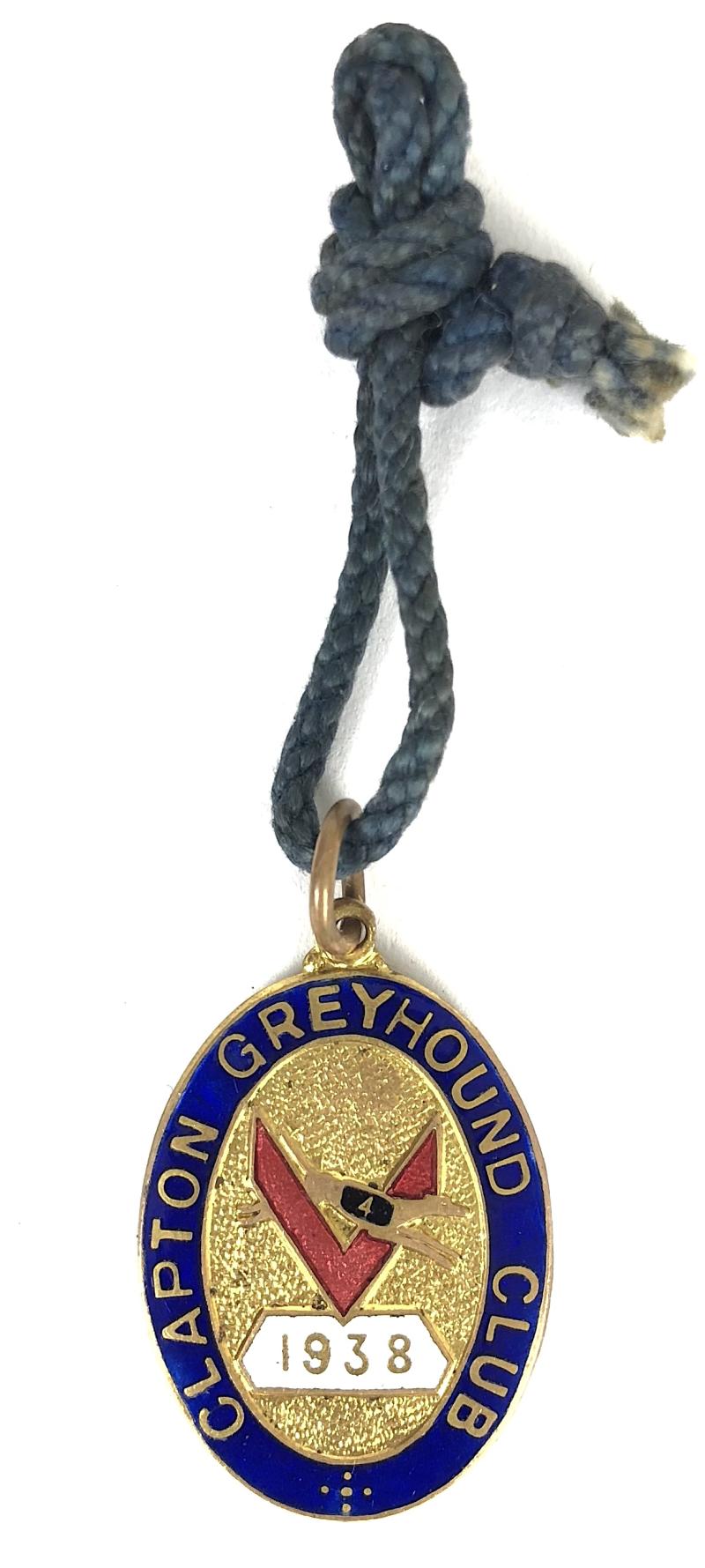 1938 Clapton Greyhound Greyhound Racing Club members badge