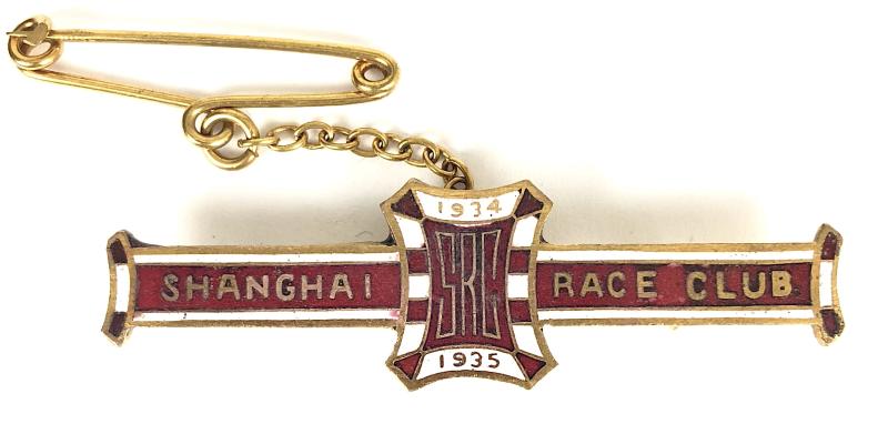 1934 - 1935 Shanghai Race Club horse racing badge