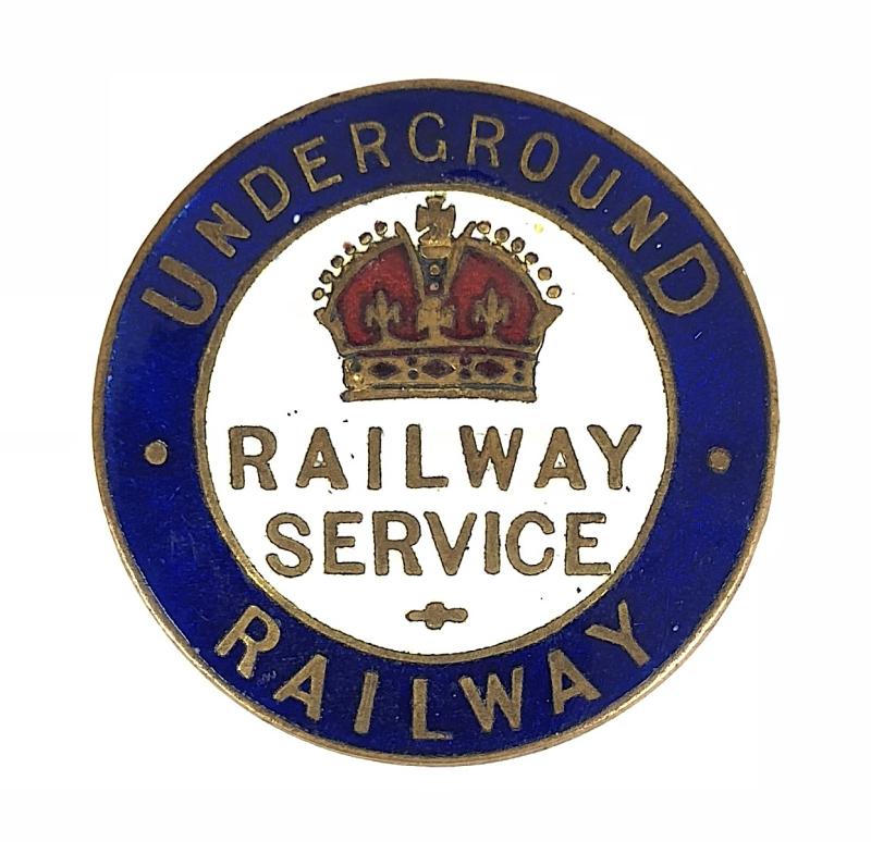 WW1 Underground Railway War Service numbered badge