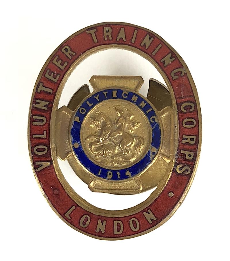 Polytechnic Volunteer Training Corps London 1914 VTC badge