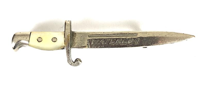 1915 Waterloo Battle miniature bayonet centenary badge