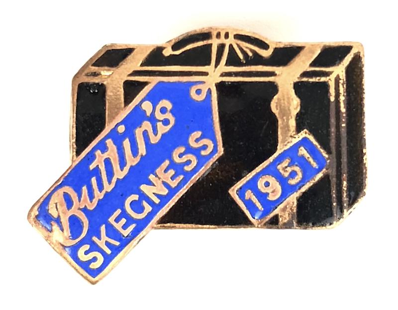 Butlins 1951 Skegness holiday camp suitcase badge