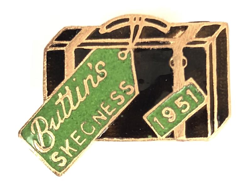 Butlins 1951 Skegness holiday camp suitcase badge