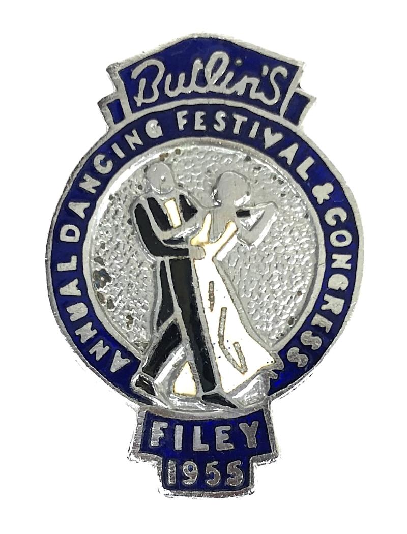 Butlins 1955 Filey Annual Dancing Festival & Congress badge