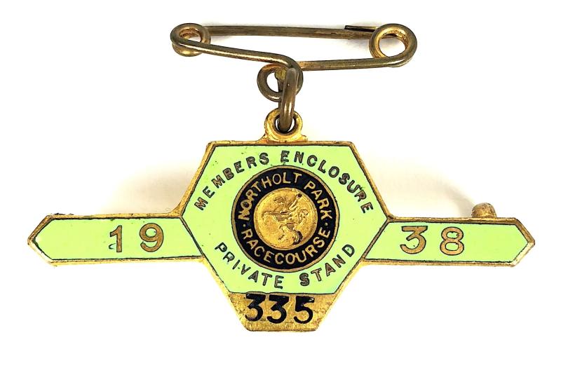 1938 Northolt Park Racecourse Members Enclosure Private Stand horse racing badge