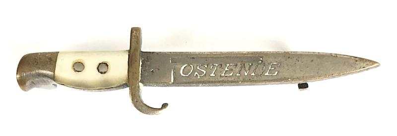 WW1 Ostende miniature bayonet battle pin badge 39mm.