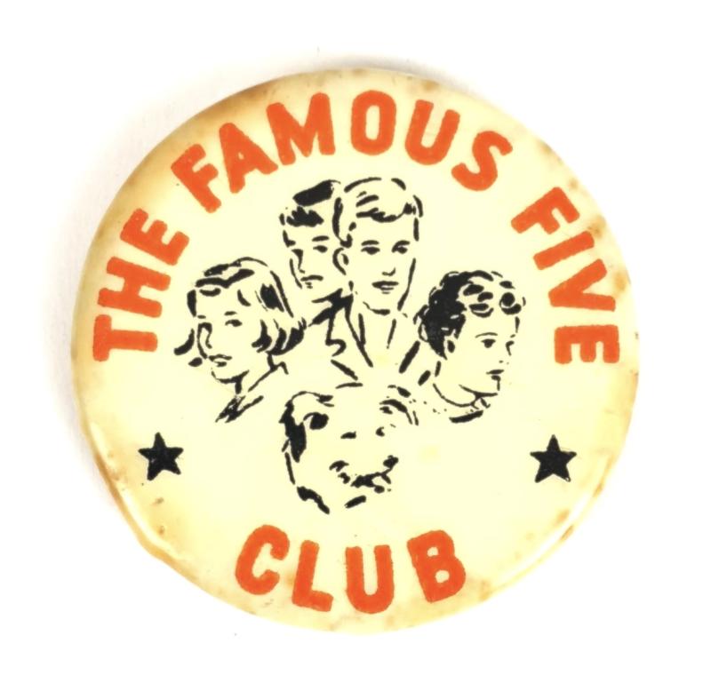 Enid Blyton The Famous Five Club tin button badge