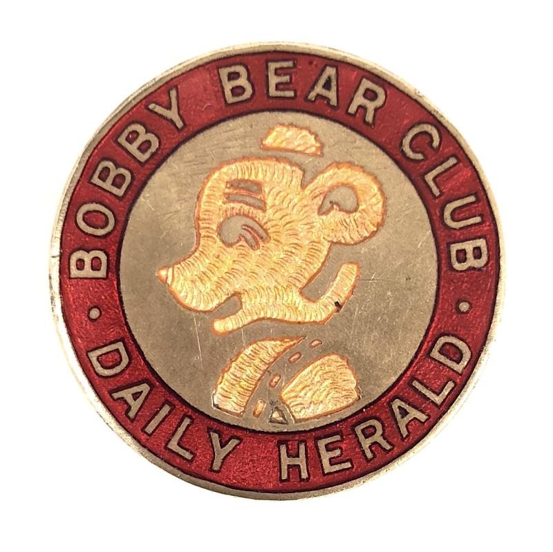 Bobby Bear Club Daily Herald Newspaper Badge by Roden & Son London