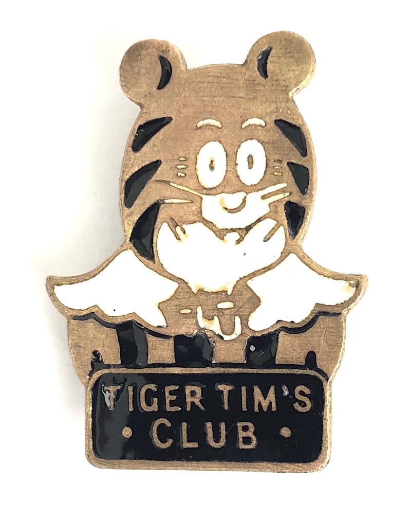 Tiger Tim's weekly comic childrens club membership badge by Roden London