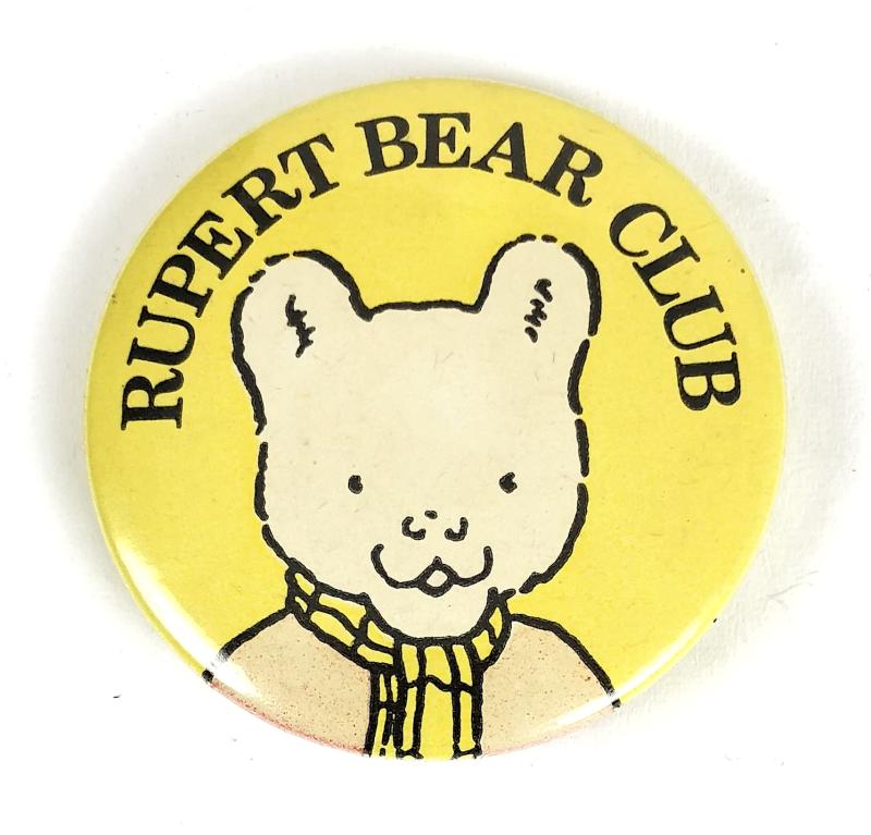 Rupert Bear Club Celluloid Tin Button Badge by © B.N.