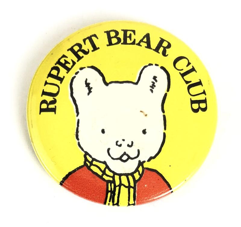 Rupert Bear Club Celluloid Tin Button Badge by © B.N.