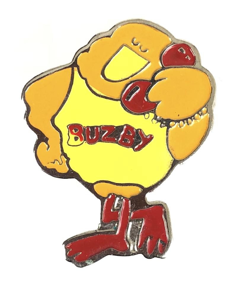 BT British Telecom Buzby Bird Mascot Cartoon Character Badge 1976 to1982