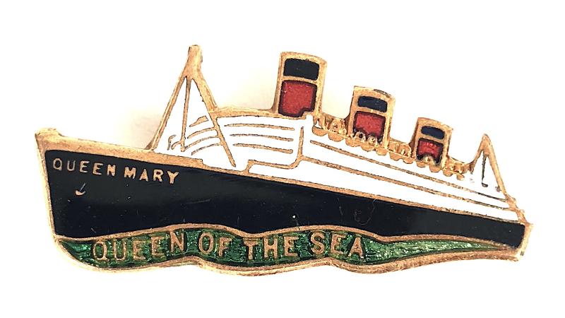 R.M.S. Queen Mary Ship QUEEN OF THE SEA Song Badge by H.W.Miller