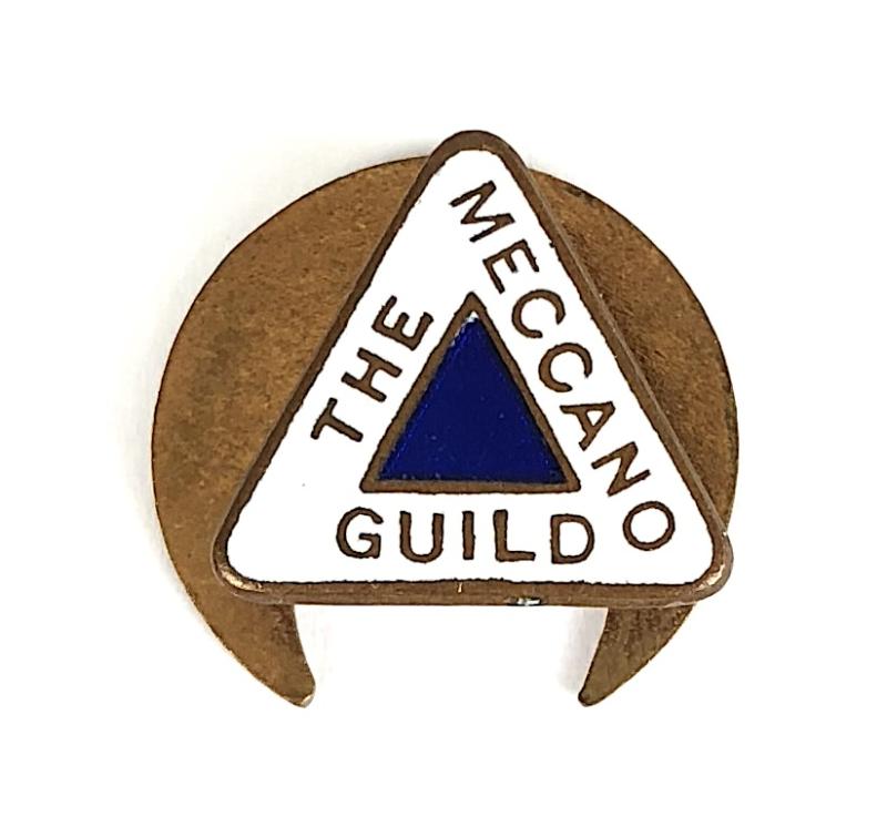 The Meccano Guild white enamel club membership lapel badge