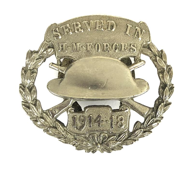 1914-18 Served In H.M.Forces Lapel Badge by J.R.Gaunt London