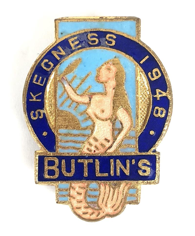 Butlins 1948 Skegness holiday camp pink mermaid badge