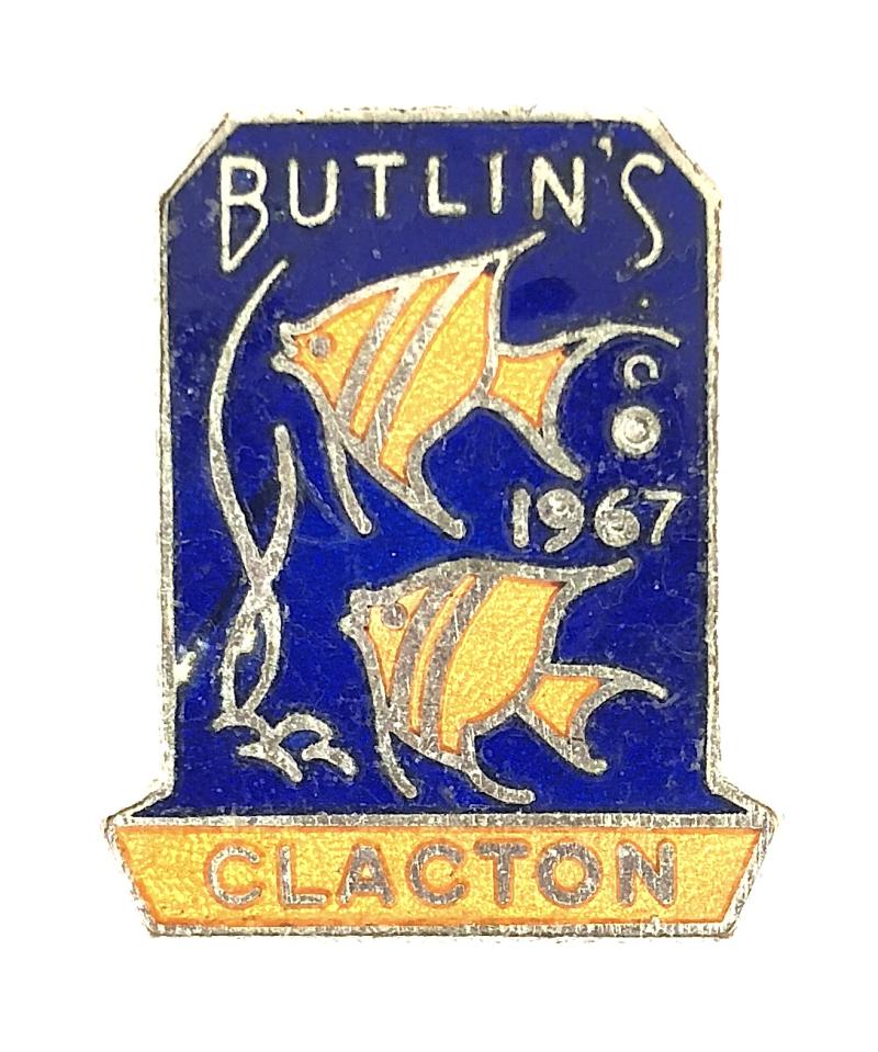 Butlins 1967 Clacton holiday camp angel fish badge