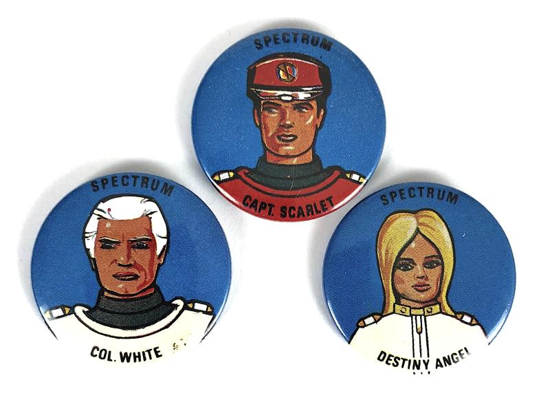 Kelloggs Sugar Smacks Captain Scarlet Gerry Anderson TV  sci-fi  badges c.1968