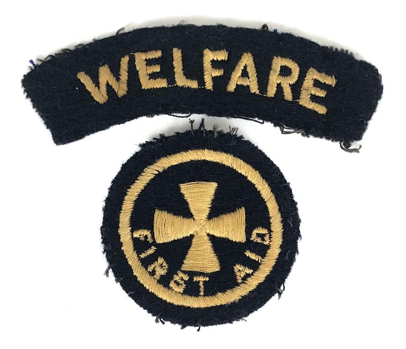 Post War Civil Defence First Aid Sleeve Badge & Welfare Title