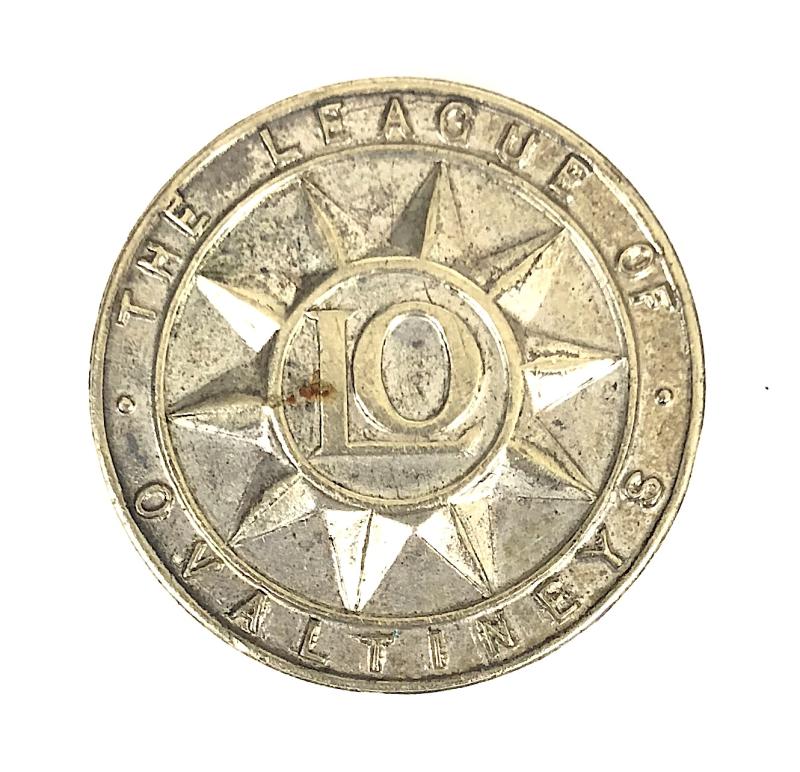 League of Ovaltineys children's club white metal star of merit badge