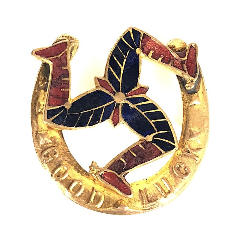 Isle of Man Good Luck Horseshoe Souvenir Badge