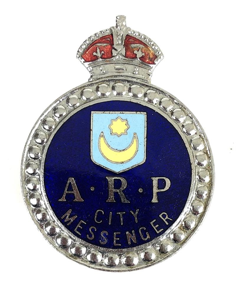 WW2 ARP City Messenger Portmouth air raid precautions badge