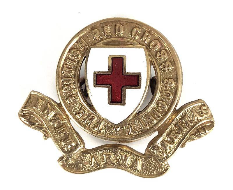 British Red Cross Society hat badge with scarce two loop fittings